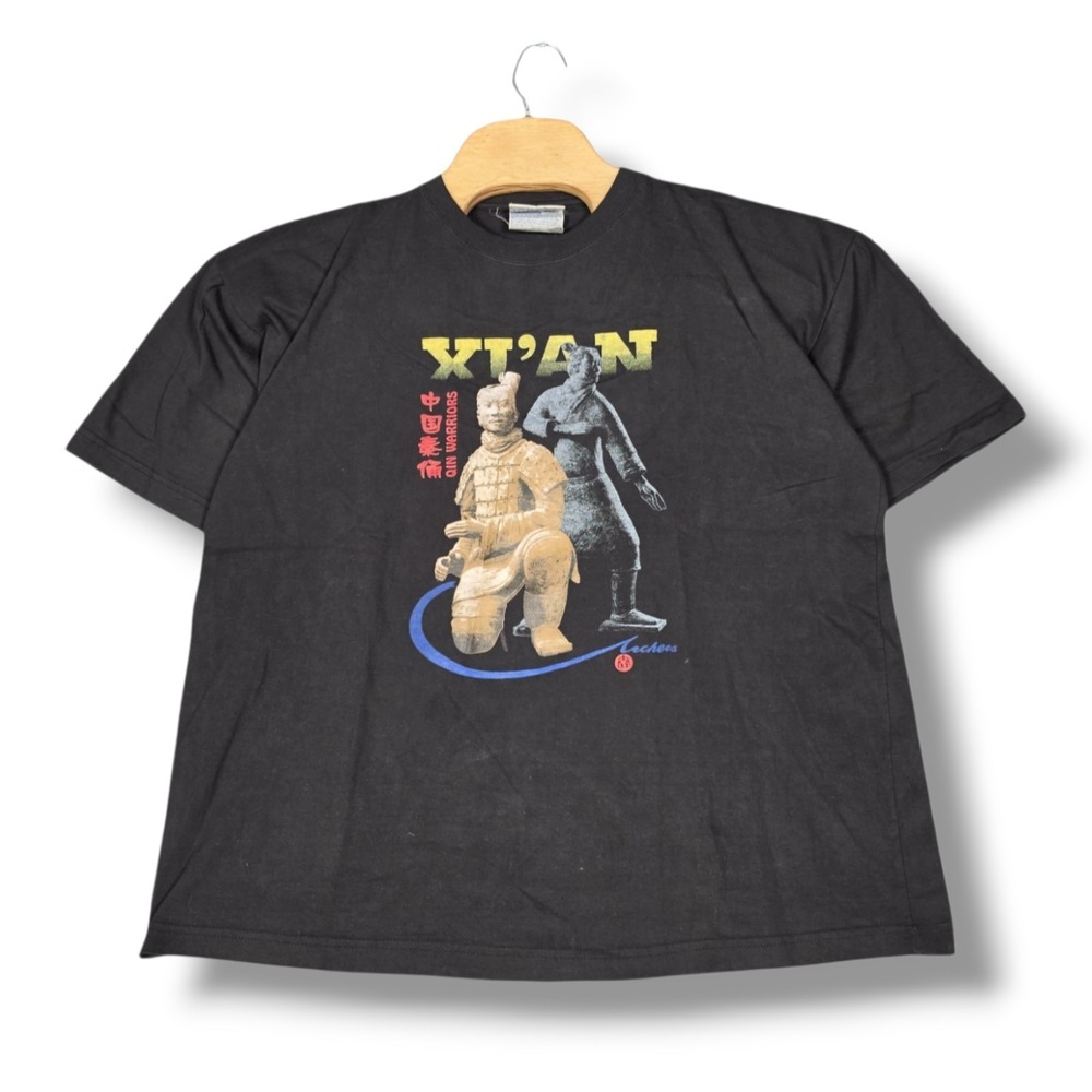 Vintage Xi'an Qin Warriors Terracotta Army China Graphic T-Shirt Mens XL Black